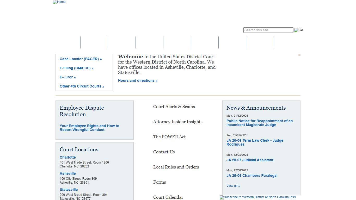 Western District of North Carolina | United States District Court